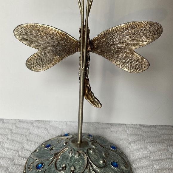 Metal and Enamel Dragonfly Display Stand - Photo or Jewellery Holder - Picture 10 of 16
